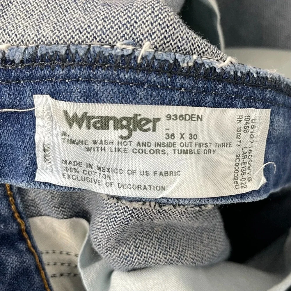 Vintage Wrangler Jeans 36x30 Blue Pants Slim 936 Cowboy Western Denim Work‎ C283